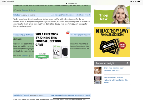 Black sections over text. Advert?