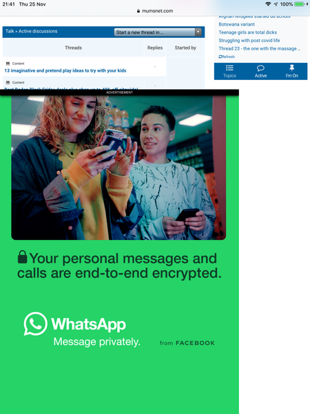 Can't scroll past some adverts