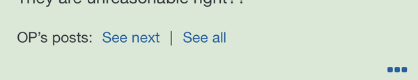 To not read a thread if the OP posts only once?