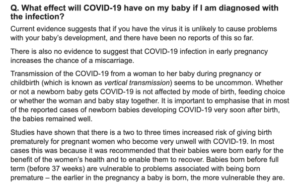 Covid in pregnancy