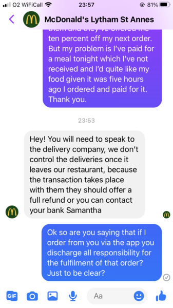 To be devastated my McDonalds order is wrong (light hearted)