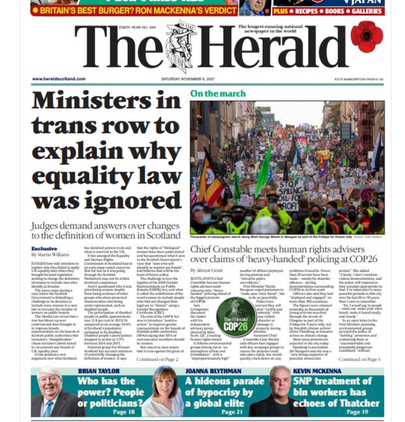 Scottish Ministers to explain why equality law was ignored in changing 'woman' definition
