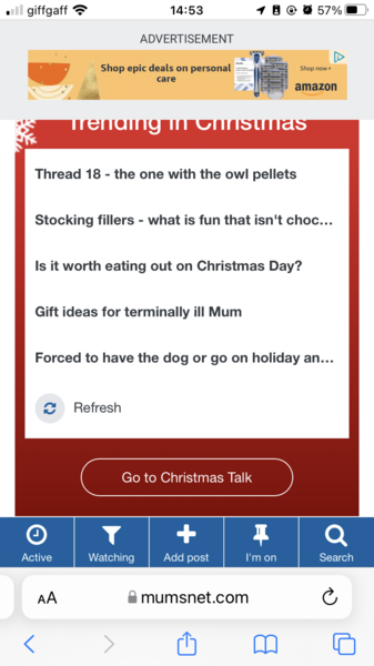 Please turn off “Trending in Christmas” or at least make the red less BRIGHT!