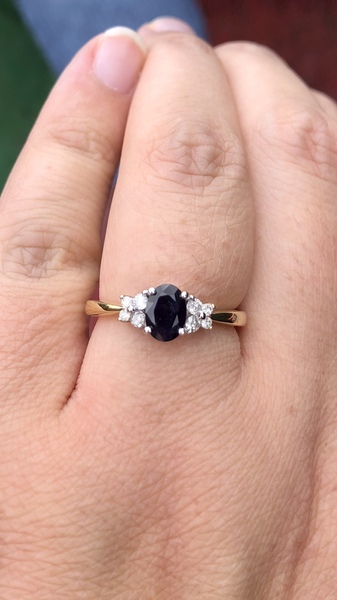 To show me your engagement rings?