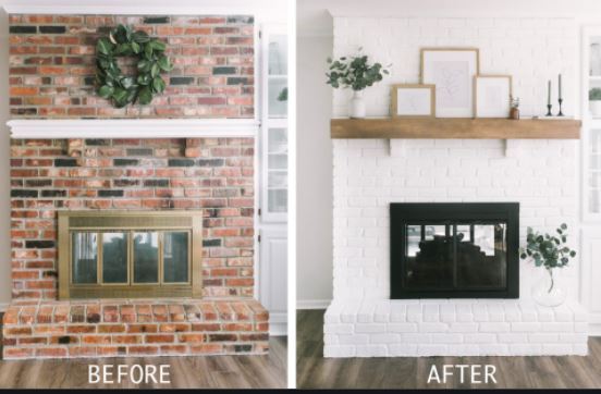 Red brick fireplace 😩
