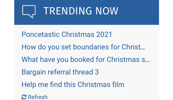 Please turn off “Trending in Christmas” or at least make the red less BRIGHT!