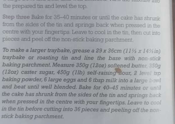 Resizing cake recipe