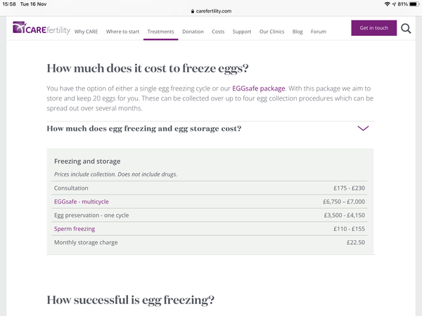 Egg freezing