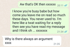 Need to not message him