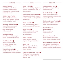 Christmas meal with colleagues - which menu would you prefer?