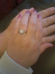 To show me your engagement rings?