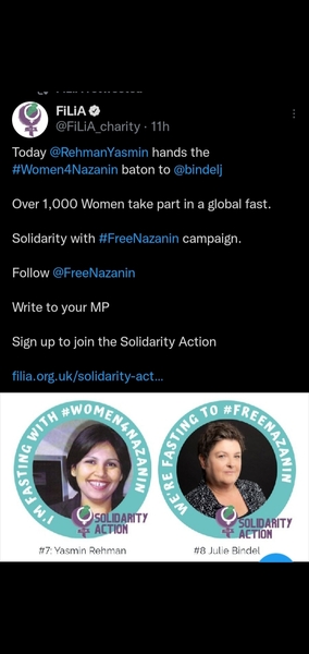 FiLiA Action to #FreeNazanin Zaghari-Ratcliffe from prison