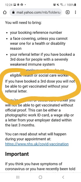 Booster appointment today. What letter is this that I have to bring?