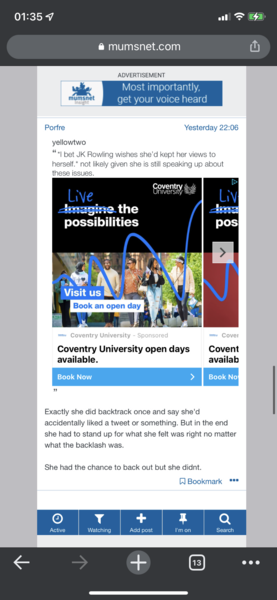 Can't scroll past some adverts