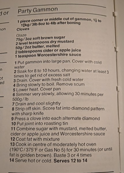 DH has talked me into getting a joint of gammon for Christmas lunch ...