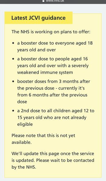 Has anyone managed to get a booster at a walk-in centre this week since the guidelines changed?