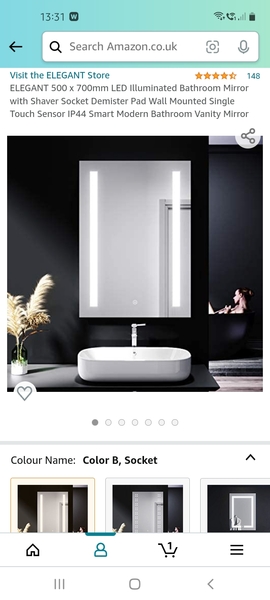 Bathroom mirrors and lignts