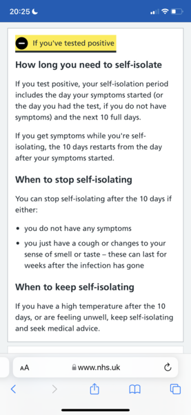 Isolation symptoms question