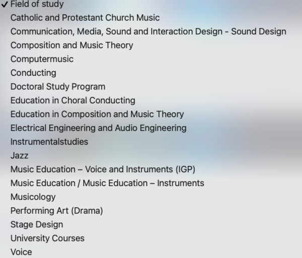 Conservatoire applicants