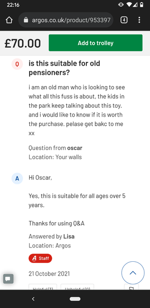 Have you had to adamantly say no to any presents requests from DC?