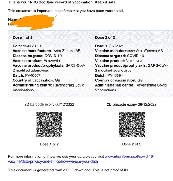 Is a digital letter version acceptable proof of vaccine?