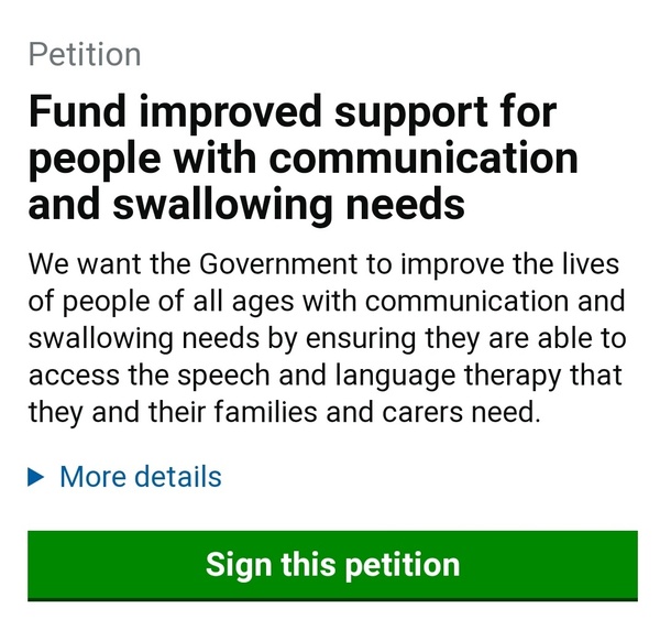 9 days left - petition to improve access to speech and language therapy