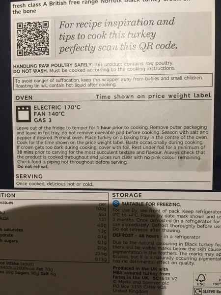 M&S turkey crown on the bone