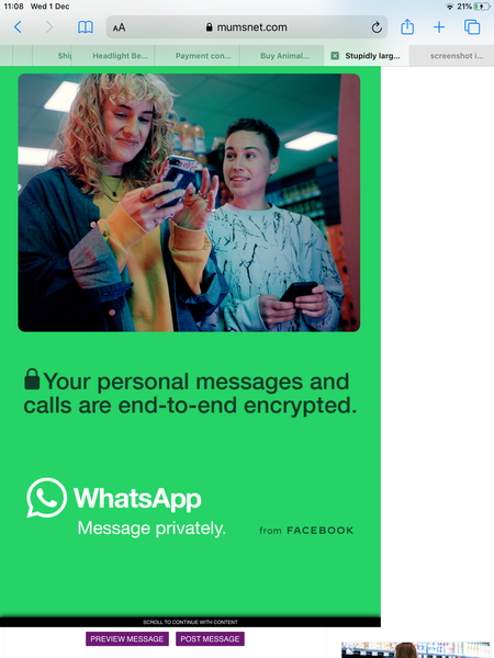 Stupidly large adverts filling my iPad screen