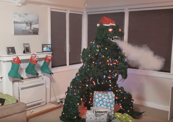 Dh bought ridiculously enormous Xmas tree.