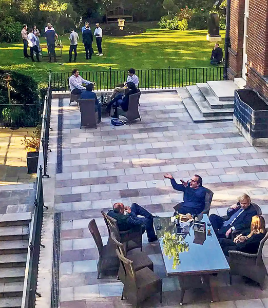 To ask if your essential meetings involve sitting around in the garden with wine and cheese,  with your spouse in attendance?