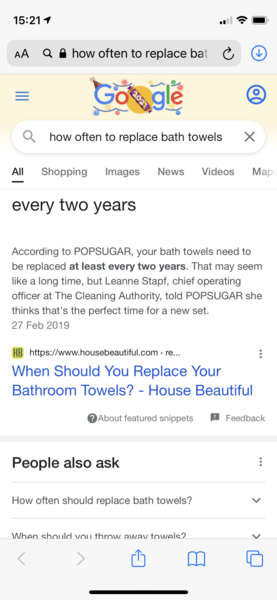 To ask how old your bath towels are?