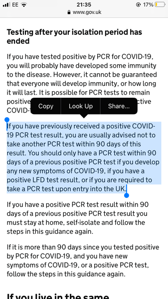 Isolation reduced to 7 days *MNHQ editing to make clear this is England-only so far*