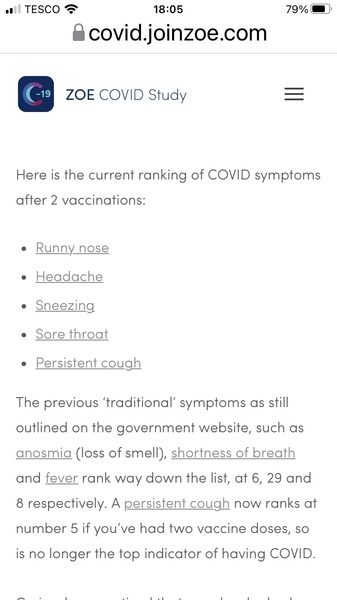 Covid symptoms & isolation