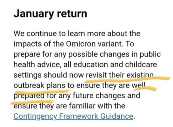 Email from DfE to Headteachers. Schools prepped to shut again?