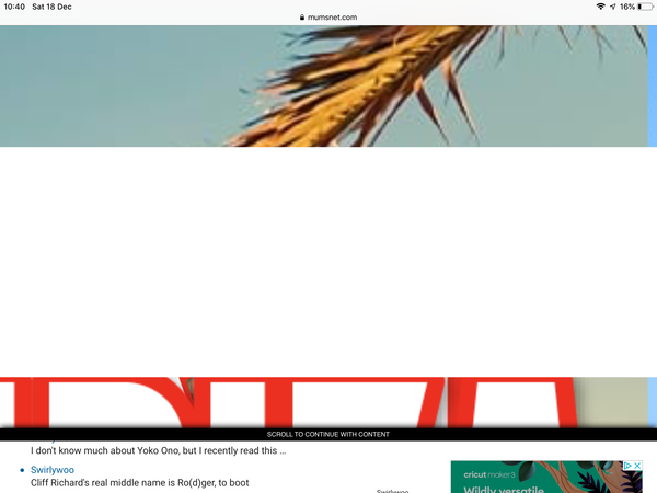 Can't scroll past some adverts