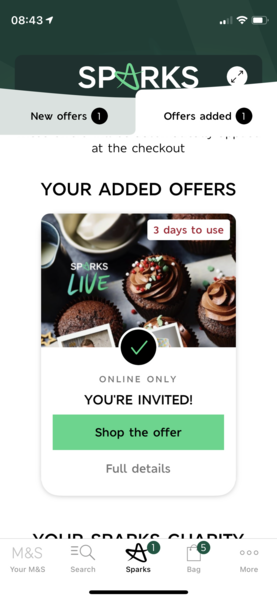 M&S Sparks card
