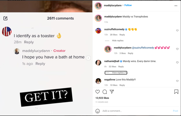 Another doctor threatening “transphobes”