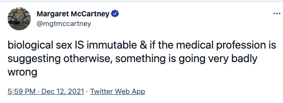 Margaret McCartney: Biological sex is immutable