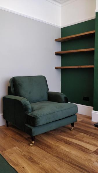 To paint all four walls of my small living room a very dark green?
