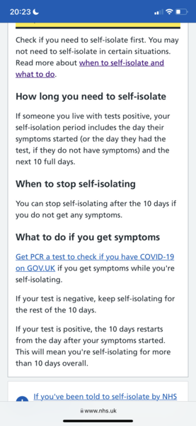 Isolation symptoms question