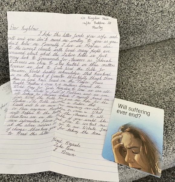 Has anyone else had one of these religious letters through the post