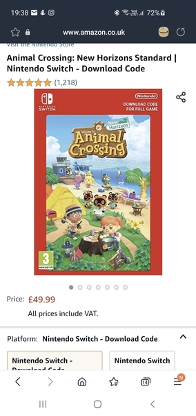 Animal Crossing Nintendo Switch