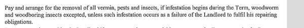 Landlord won't pay for pest control??