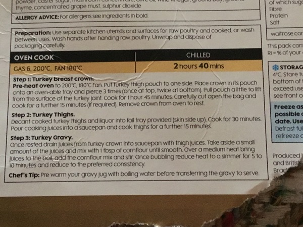 M&S turkey crown on the bone