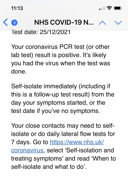 Is this notification my pcr result please?
