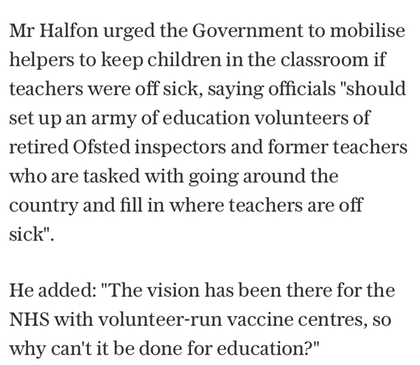 There is no army of volunteers waiting to be called to keep schools open