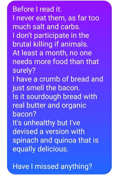 How long does a bacon sandwich keep you going for?
