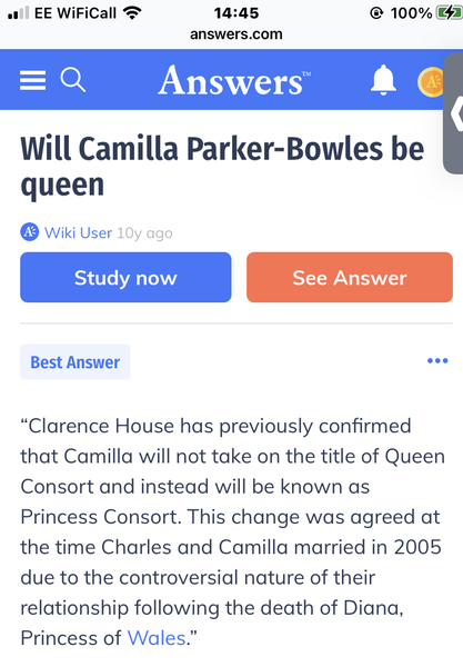 Do you think Camilla will be Queen or Consort?