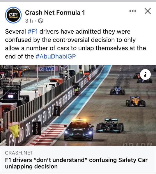 To wonder what happened in the F1 yesterday?