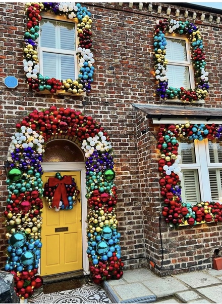 Christmas door decorating Instagram
